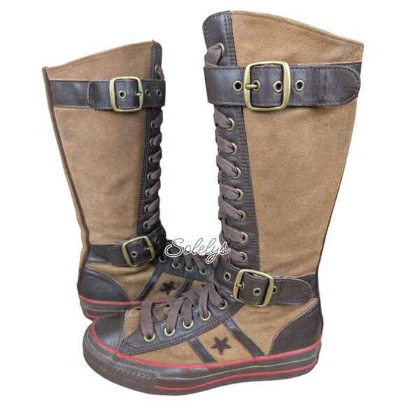 Converse 2005 Star 70 Vintage XXHI Buckle Knee High Suede Sneaker Boot 7 RARE - Picture 13 of 13